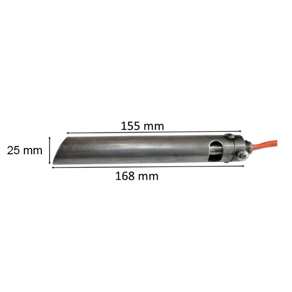 Zündkerze / Glühzünder rund mit Hülse für Pelletofen: 25 mm x 155mm / 168 mm 350 Watt
