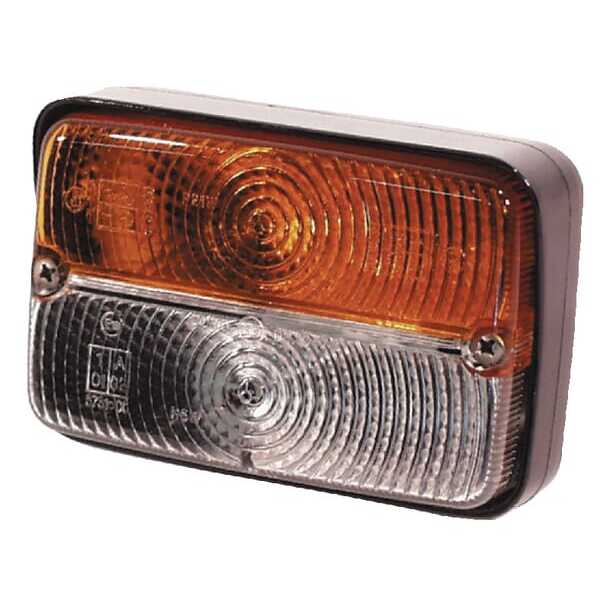 John Deere Blink- und Begrenzungsleuchte 120 x 80mm - 03104000 - Richtungs- und Positionslicht , vorne, rechteckig, 12V, gelb / 
