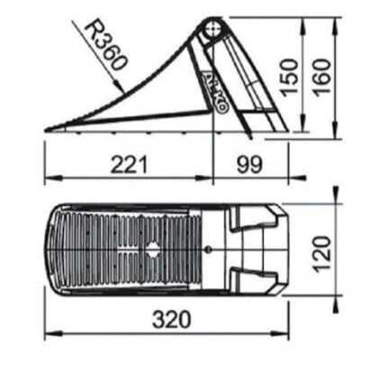 AL-KO UnterlegkeilKunststoff - 1235990 - Unterlegkeil PVC schw UK 36 KL