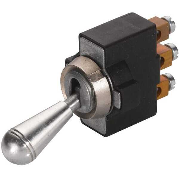 John Deere Schnappschalter Hella - 6FG002312001 - Wippschalter, S28, 3-polig, Ø 12,5 mm, chrom