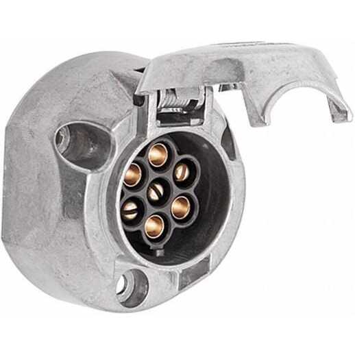 John Deere 7-polige Steckdose für Aufputzmontage 12V Metall Hella - 8JB001941001 - Steckdose 7-pol. Metall