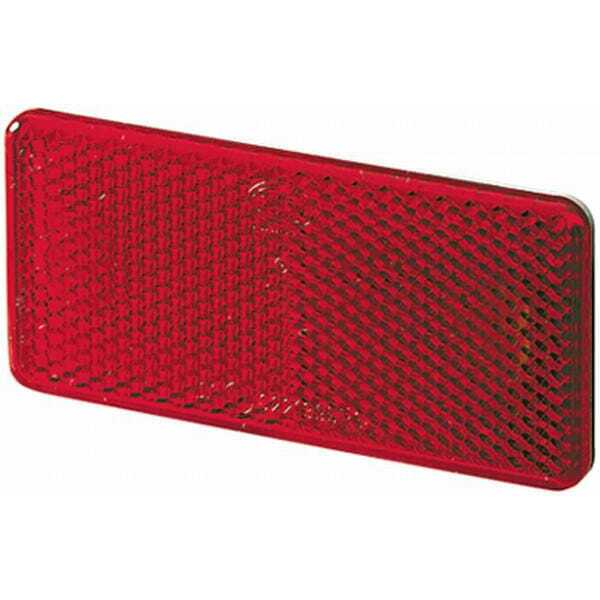 John Deere Reflektor, viereckig, rot, selbstklebend, Hella - 8RA003326031 - Rückstrahler rot