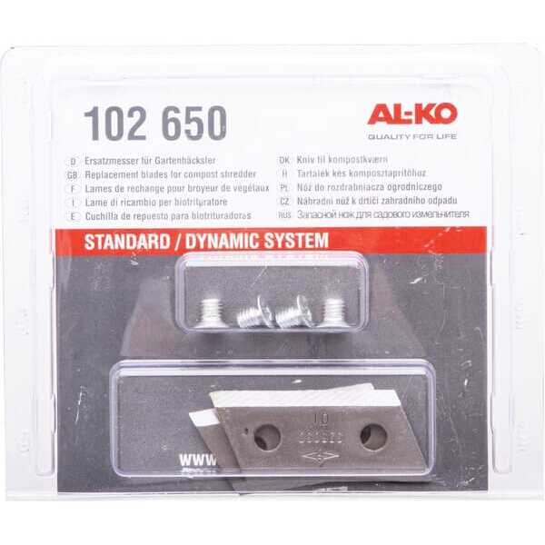 AL-KO SchreddermesserÜbersichtOE F&G - AK102650 - Hauptmesser