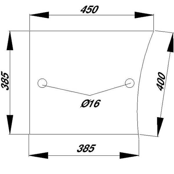 John Deere Türfenster - D8055 - Türscheibe unten