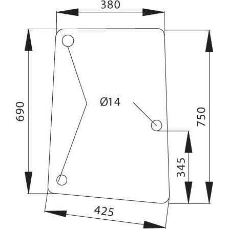 John Deere Seitenfenster - D8183 - Seitenscheibe