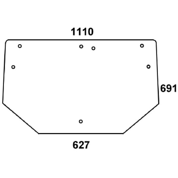 John Deere Hintere Fenster - ER047360N - Hinteres Glas