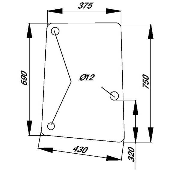 John Deere Seitenfenster - L113305N - Seitenscheibe