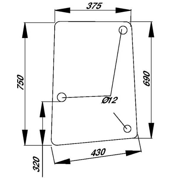 John Deere Seitenfenster - L113306N - Seitenscheibe