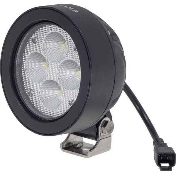 John Deere Arbeitsscheinwerfer, rund, LED - LA10416 - LED Arbeitsscheinwerfer 40W 4500lm - weites Flutlicht Kabel Anschluss