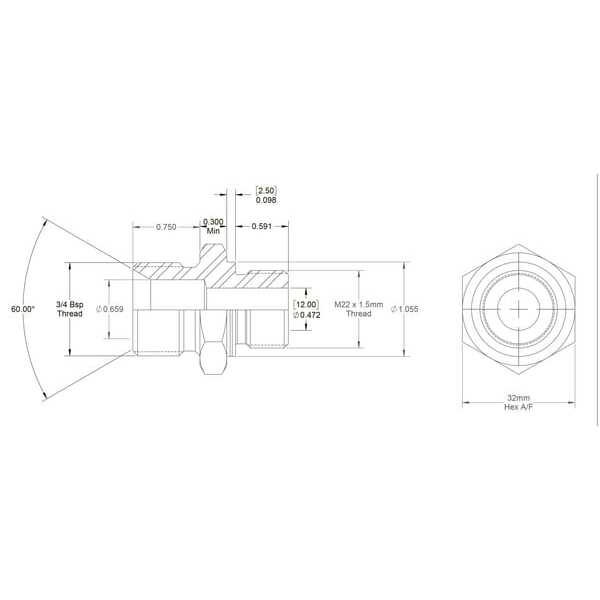 John Deere EinschraubkupplungenEinschraubung metrisch x BSP-Außengewinde - VNBM1222ISO6149 - Kupplung M/M 3/4 BSP X M27