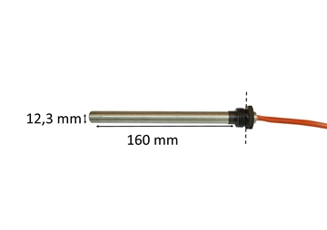 Zündkerze / Glühzünder ø12,5mmx160mm 350w 230v 1/2 Gewinde 