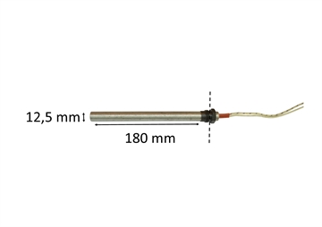 Zündkerze / Glühzünder mit Gewinde für Pelletofen: 12,5 mm x180 mm 3/8 gevind 350 watt