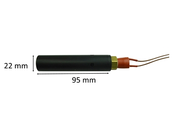 Zündkerze / Glühzünder rund keramisch mit Hülse für Pelletofen: 22 mm x 95 mm 330 Watt